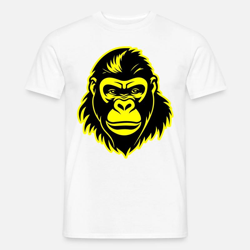 Gorilla Kopf - Männer T-Shirt - Weiß