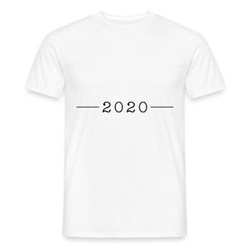 2020 year - Men's T-Shirt - white - Front - AI Model Male 178 dark (178cm)