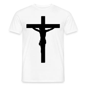 JESUS RELIGION GOD - Men's T-Shirt - white - Front - AI Model Male 178 dark (178cm)