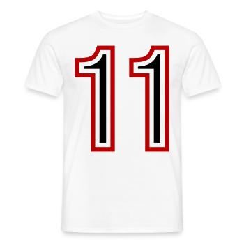 Maillot 11 Nombre d’années - T-shirt homme - blanc - Devant - AI Model Male 178 dark (178cm)