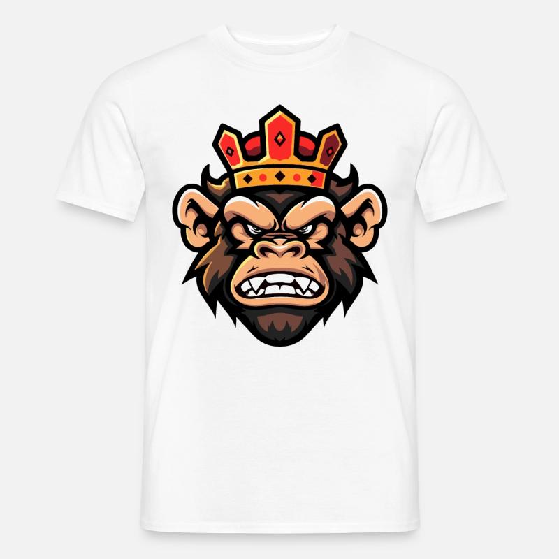 Affe Kopf Krone - Männer T-Shirt - Weiß