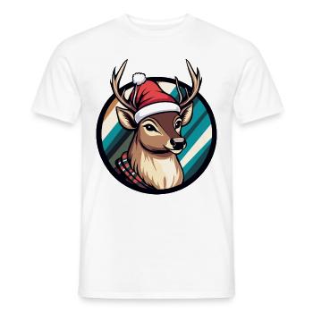 Cerf Noël Noël - T-shirt homme - blanc - Devant - AI Model Male 178 dark (178cm)