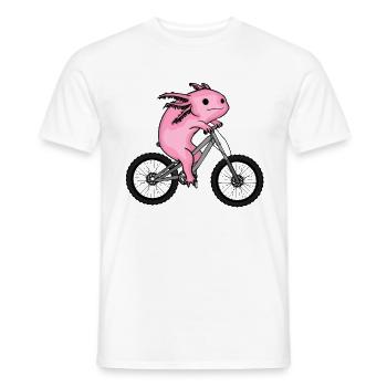 Axolotl Cycling Bike Hobby Axolotl - Men's T-Shirt - white - Front - AI Model Male 178 dark (178cm)