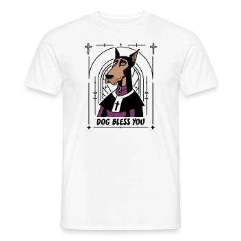 DOG BLESS YOU ! (chien) - T-shirt homme - blanc - Devant - AI Model Male 178 dark (178cm)