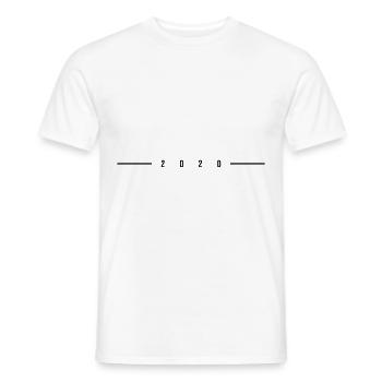 2020 dashed - Men's T-Shirt - white - Front - AI Model Male 178 dark (178cm)