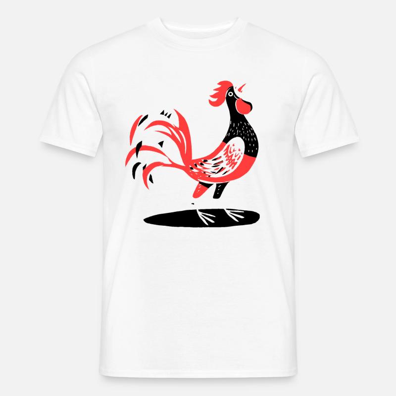 Hahn - Männer T-Shirt - Weiß