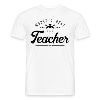 Mondial Meilleur Enseignant Enseignant - T-shirt homme - blanc - Devant - AI Model Male 178 dark (178cm)