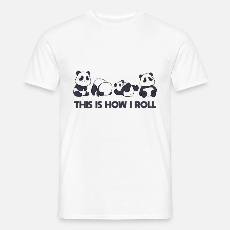 Rolling Panda - Männer T-Shirt - Weiß