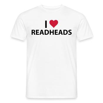 i_love_redheads - T-shirt homme - blanc - Devant - AI Model Male 178 dark (178cm)