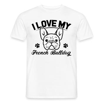 I LOVE MY FRENCH BULLDOG - T-shirt homme - blanc - Devant - AI Model Male 178 dark (178cm)
