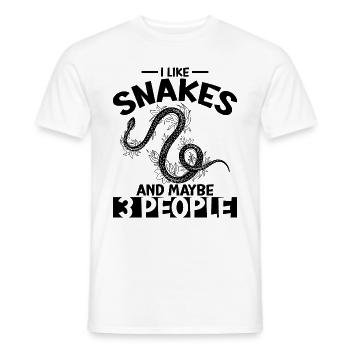 Snake owners Snake lovers Snakes - Men's T-Shirt - white - Front - AI Model Male 178 dark (178cm)