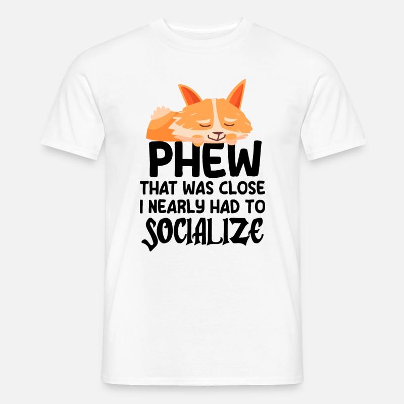 Introvertiert Schüchtern Antisozial - Männer T-Shirt - Weiß