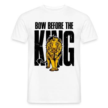 Lion Bow Before the King Lion gift - Men's T-Shirt - white - Front - AI Model Male 178 dark (178cm)