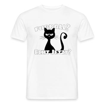 Grummel Katze Anti-Fussball Echt jetzt? Geschenk - Männer T-Shirt - Weiß - Vorne - AI Model Male 178 dark (178cm)