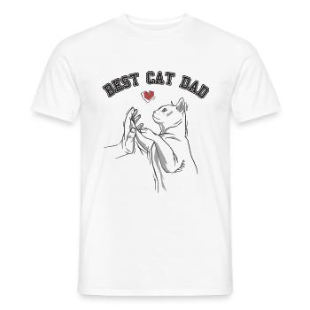 Best Cat Dad Cat Friends Father Best Buddy - Men's T-Shirt - white - Front - AI Model Male 178 dark (178cm)