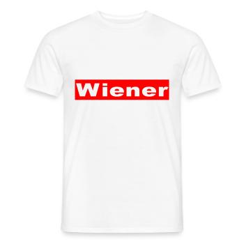 Wiener - Men's T-Shirt - white - Front - AI Model Male 178 dark (178cm)