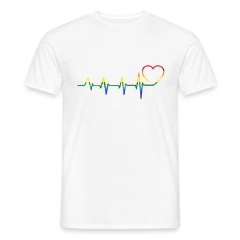 Heartbeat heartbeat LGBT CSD shirt - Men's T-Shirt - white - Front - AI Model Male 178 dark (178cm)