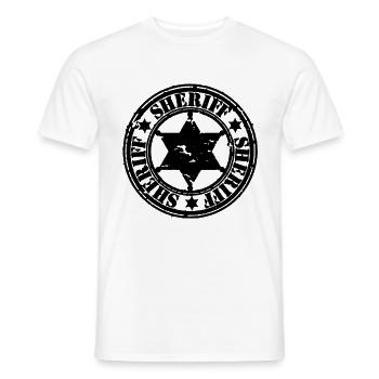 SHERIFF STERN - Men's T-Shirt - white - Front - AI Model Male 178 dark (178cm)