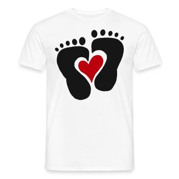 Bébé coeur bébé pieds mignon enfant en bas âge - T-shirt homme - blanc - Devant - AI Model Male 178 dark (178cm)