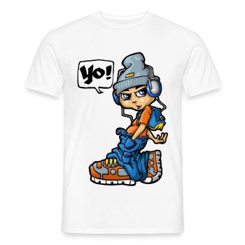 Boy saying Yo - Männer T-Shirt - Weiß - Vorne - AI Model Male 178 dark (178cm)
