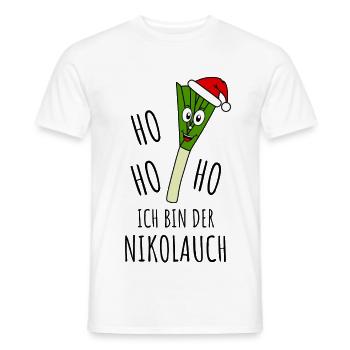 Nikolauch Ho Ho Ho Ich bin der Nikolauch - Männer T-Shirt - Weiß - Vorne - AI Model Male 178 dark (178cm)
