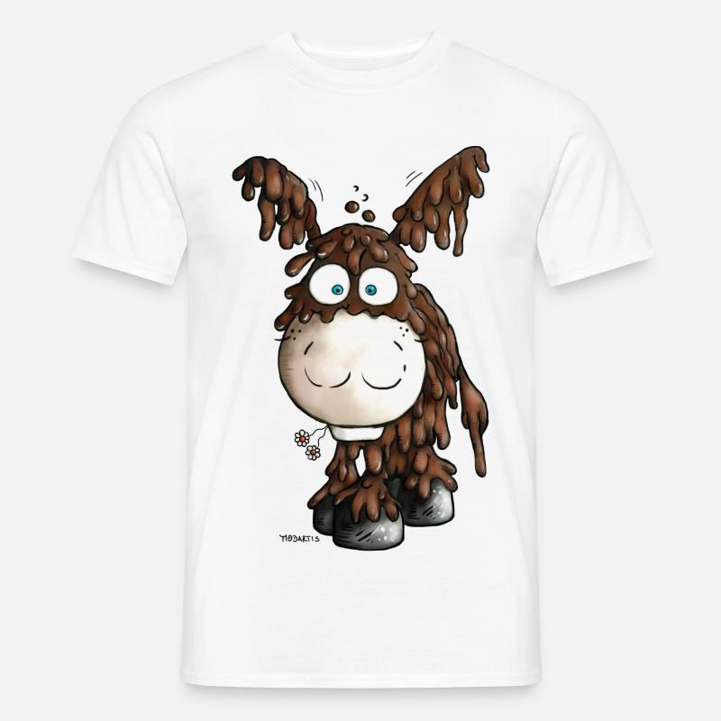 Drolliger Poitou Esel - Eselchen - Männer T-Shirt - Weiß