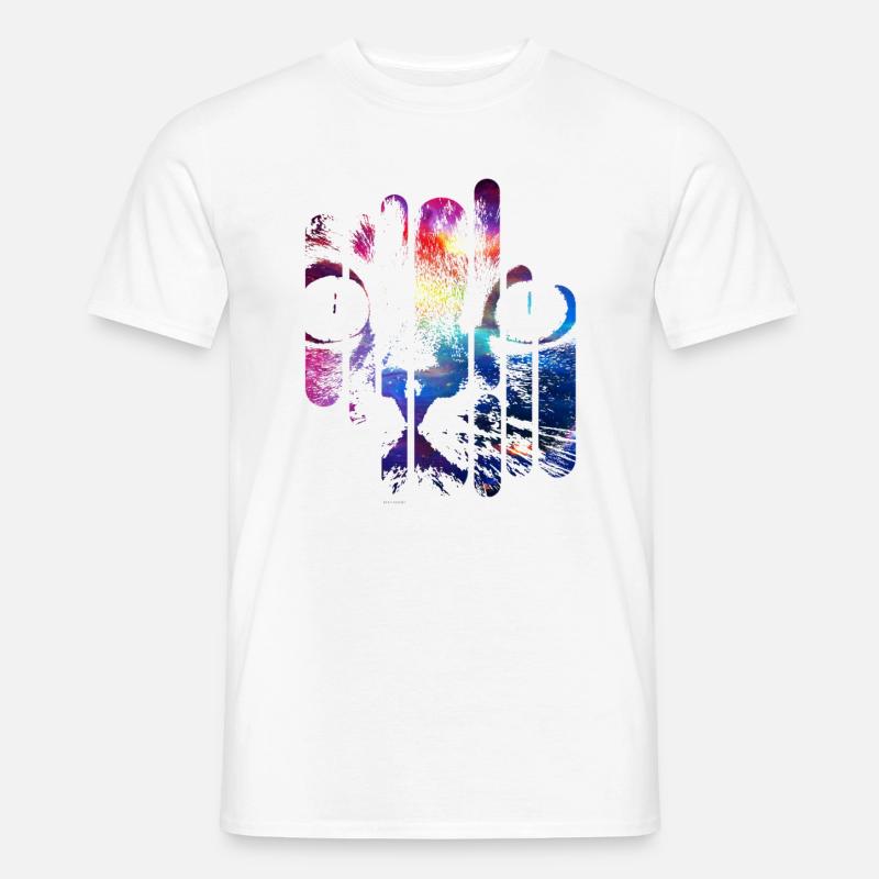Crazy Space Cat (coloured) - Männer T-Shirt - Weiß