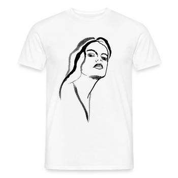 Retro Goddess - gives superpowers! - Men's T-Shirt - white - Front - AI Model Male 178 dark (178cm)