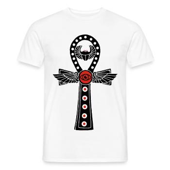 Ägyptisches Lebenskreuz (Schwarz) - Männer T-Shirt - Weiß - Vorne - AI Model Male 178 dark (178cm)
