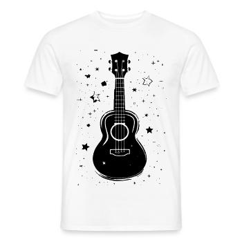Ukulele Drawing - Men's T-Shirt - white - Front - AI Model Male 178 dark (178cm)