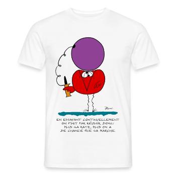 By continually trying... - Men's T-Shirt - white - Front - AI Model Male 178 dark (178cm)