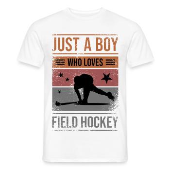 T-shirt de hockey sur gazon pour garçons - T-shirt homme - blanc - Devant - AI Model Male 178 dark (178cm)