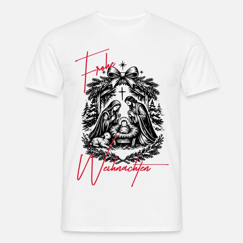 Weihnachtskrippe - Männer T-Shirt - Weiß