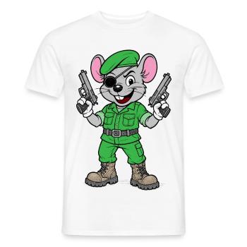 Bewaffneter Maus-Ranger - Männer T-Shirt - Weiß - Vorne - AI Model Male 178 dark (178cm)