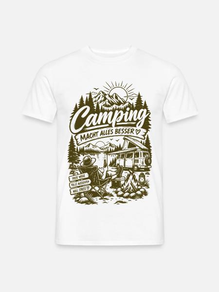 Camping Macht Alles Besser - Männer T-Shirt - Weiß