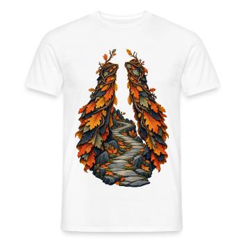 Geteilter Eichenlaub-Mantel am Funkenpfad - Männer T-Shirt - Weiß - Vorne - AI Model Male 178 dark (178cm)