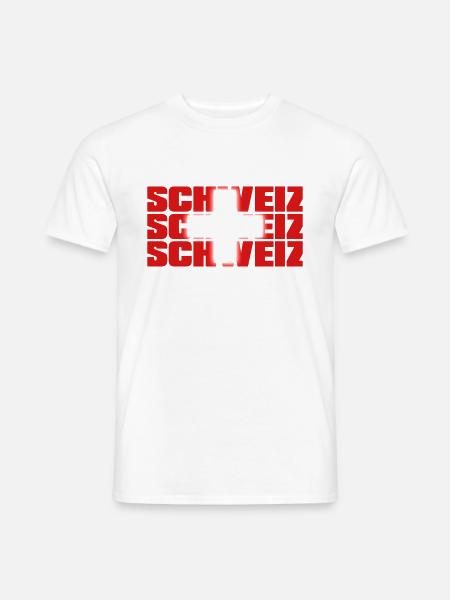 SCHWEIZ in LÄNDERFARBEN - Männer T-Shirt - Weiß