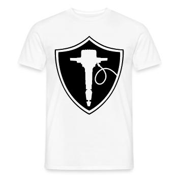 presslufthammer_schild - Männer T-Shirt - Weiß - Vorne - AI Model Male 178 dark (178cm)