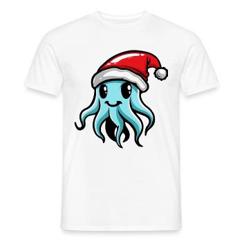 Jellyfish Christmas - Men's T-Shirt - white - Front - AI Model Male 178 dark (178cm)