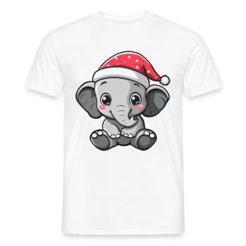 Éléphant Noël Noël - T-shirt homme - blanc - Devant - AI Model Male 178 dark (178cm)