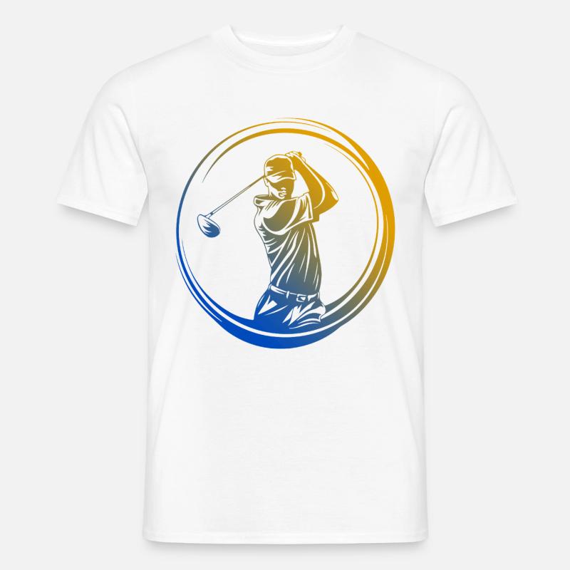 Golfer Silhouette Fargerik - T-skjorte herre - hvit