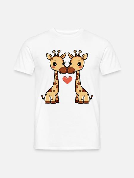 Giraffe Couple Valentine's Day - Men's T-Shirt - white