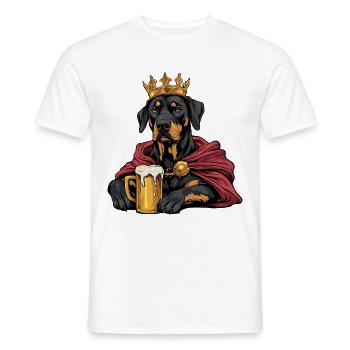 Doberman chien bière drôle - T-shirt homme - blanc - Devant - AI Model Male 178 dark (178cm)