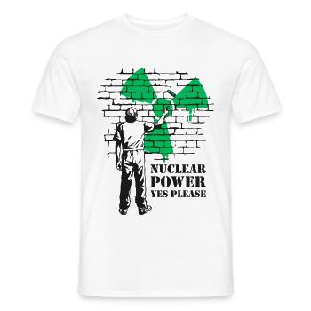 Nuclear Power Yes Please, Yes to Nuclear Energy - Men's T-Shirt - white - Front - AI Model Male 178 dark (178cm)