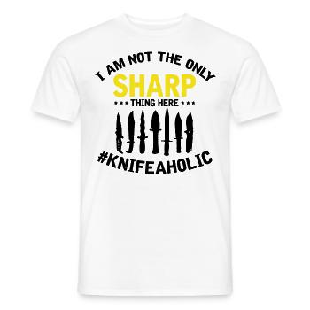 Knife Collector Designs Messerfan Knife Maker - Men's T-Shirt - white - Front - AI Model Male 178 dark (178cm)