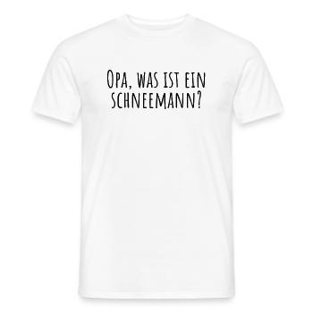 Opa, was ist ein Schneemann? Klimawandel Spruch - Männer T-Shirt - Weiß - Vorne - AI Model Male 178 dark (178cm)