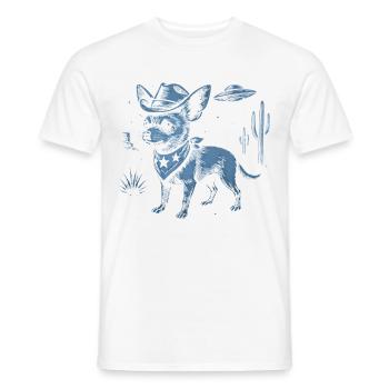 Chihuahua Cowboy Hat Bandana Desert Cactus - Men's T-Shirt - white - Front - AI Model Male 178 dark (178cm)