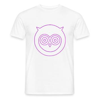 Chouette avec de grands yeux - T-shirt homme - blanc - Devant - AI Model Male 178 dark (178cm)