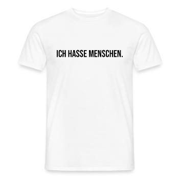 ICH HASSE MENSCHEN - Lustig Geschenk Geschenkidee - Männer T-Shirt - Weiß - Vorne - AI Model Male 178 dark (178cm)