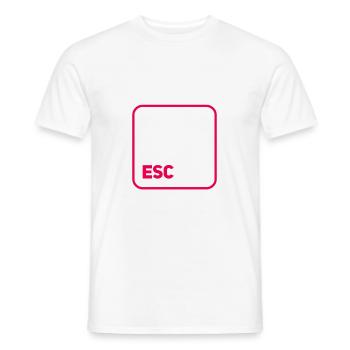 esc taste - Männer T-Shirt - Weiß - Vorne - AI Model Male 178 dark (178cm)